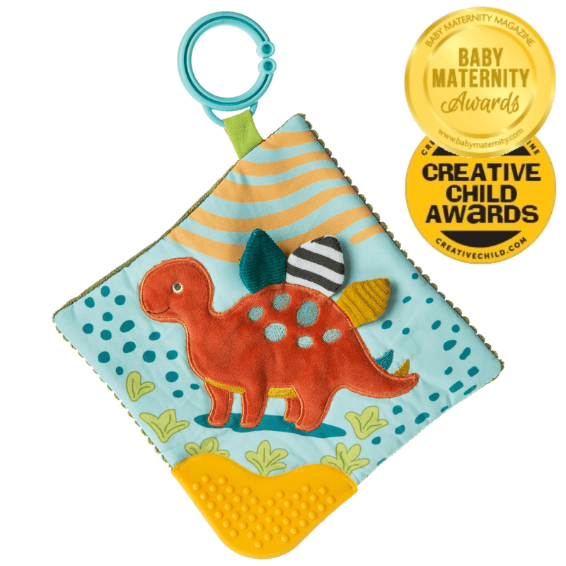 Mary Meyer Baby Pebblesaurus Crinkle Teether Toy, Dinosaur, -- ANB Baby