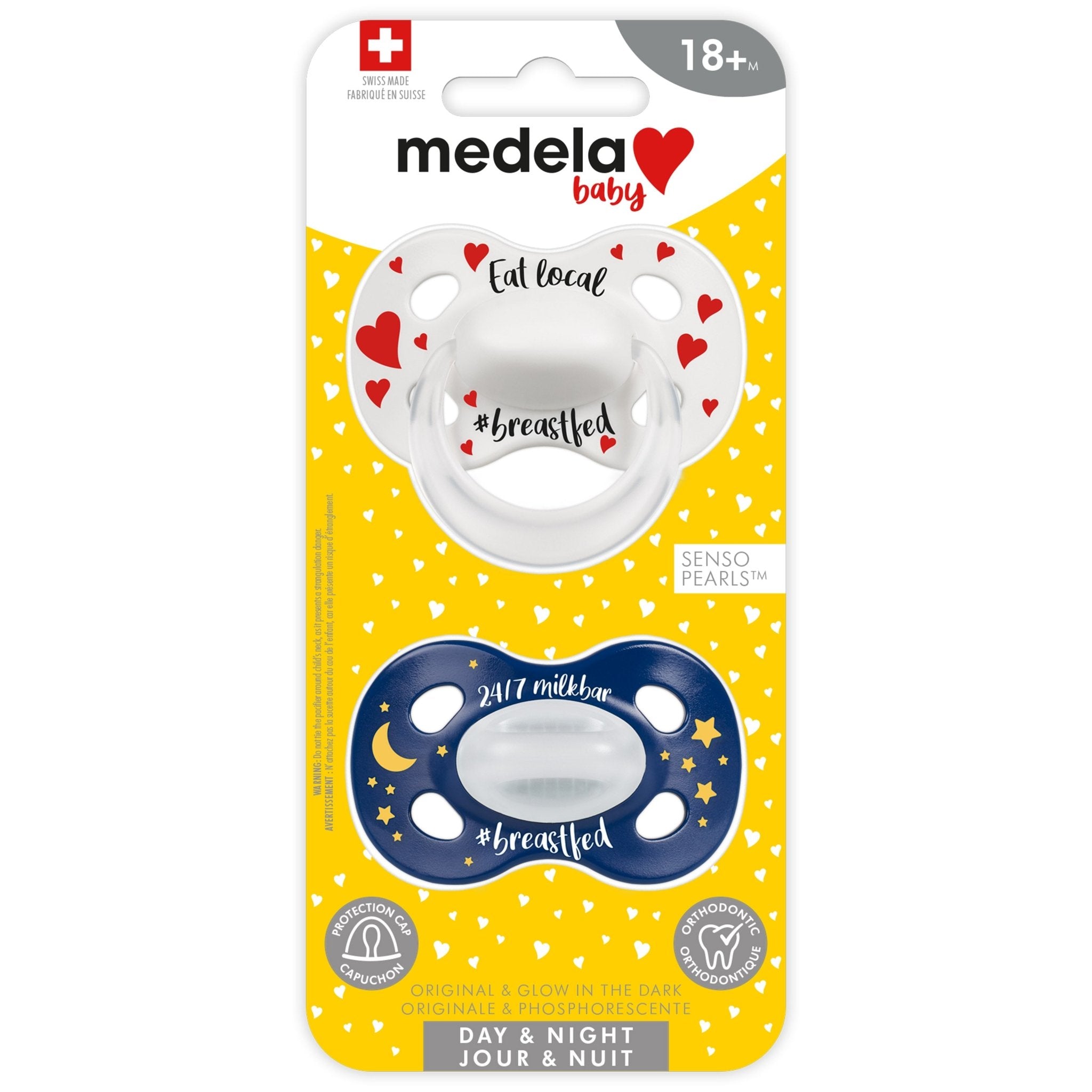 Medela Baby Day & Night Pacifier, Eat Local Design, 2 Pack, -- ANB Baby