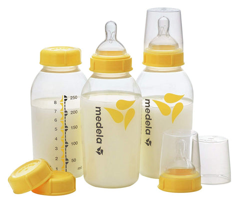 Medela Breast Milk Collection and Storage Bottle Set, 5 Oz and 8 Oz With Nipples, -- ANB Baby