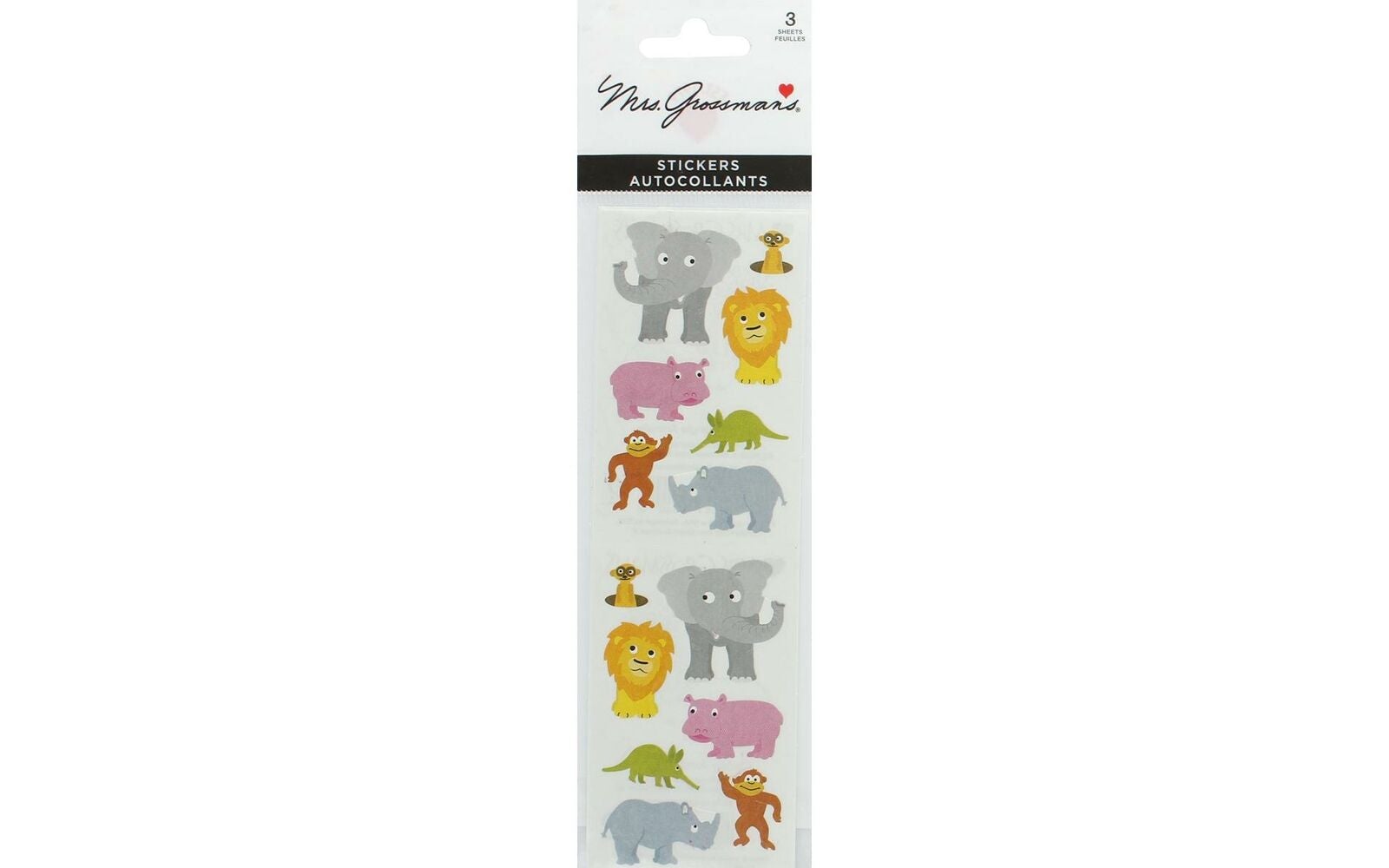 Mrs. Grossman's Strip of Chubby Sea Animals and Jungle Animals Stickers, -- ANB Baby