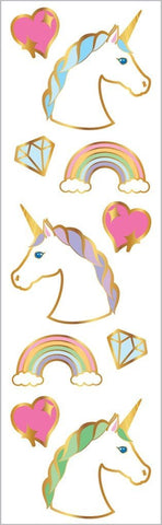 Mrs. Grossman's Strip of Unicorn Portraits Stickers, -- ANB Baby