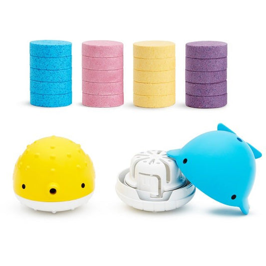 Munchkin Color Buddies Moisturizing Bath Bomb and Dispenser Toy Set, -- ANB Baby