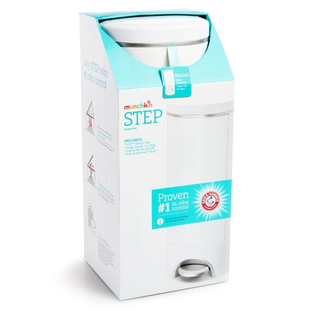 Munchkin Step Diaper Pail, White, -- ANB Baby