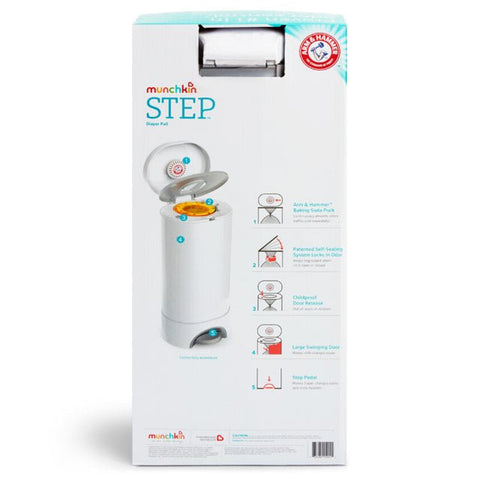 Munchkin Step Diaper Pail, White, -- ANB Baby