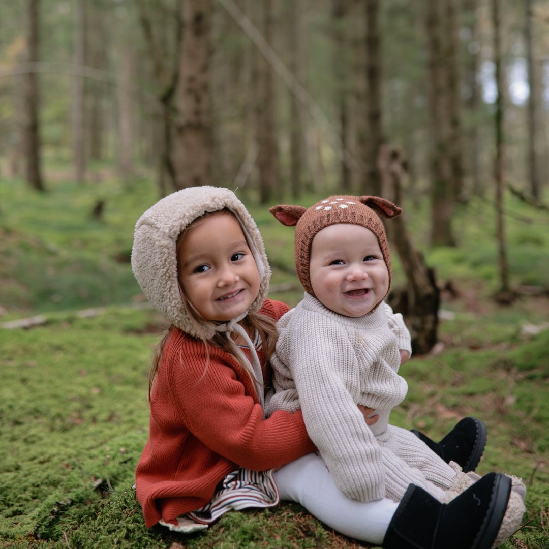 Mushie Chunky Knit Sweater, Beige, -- ANB Baby