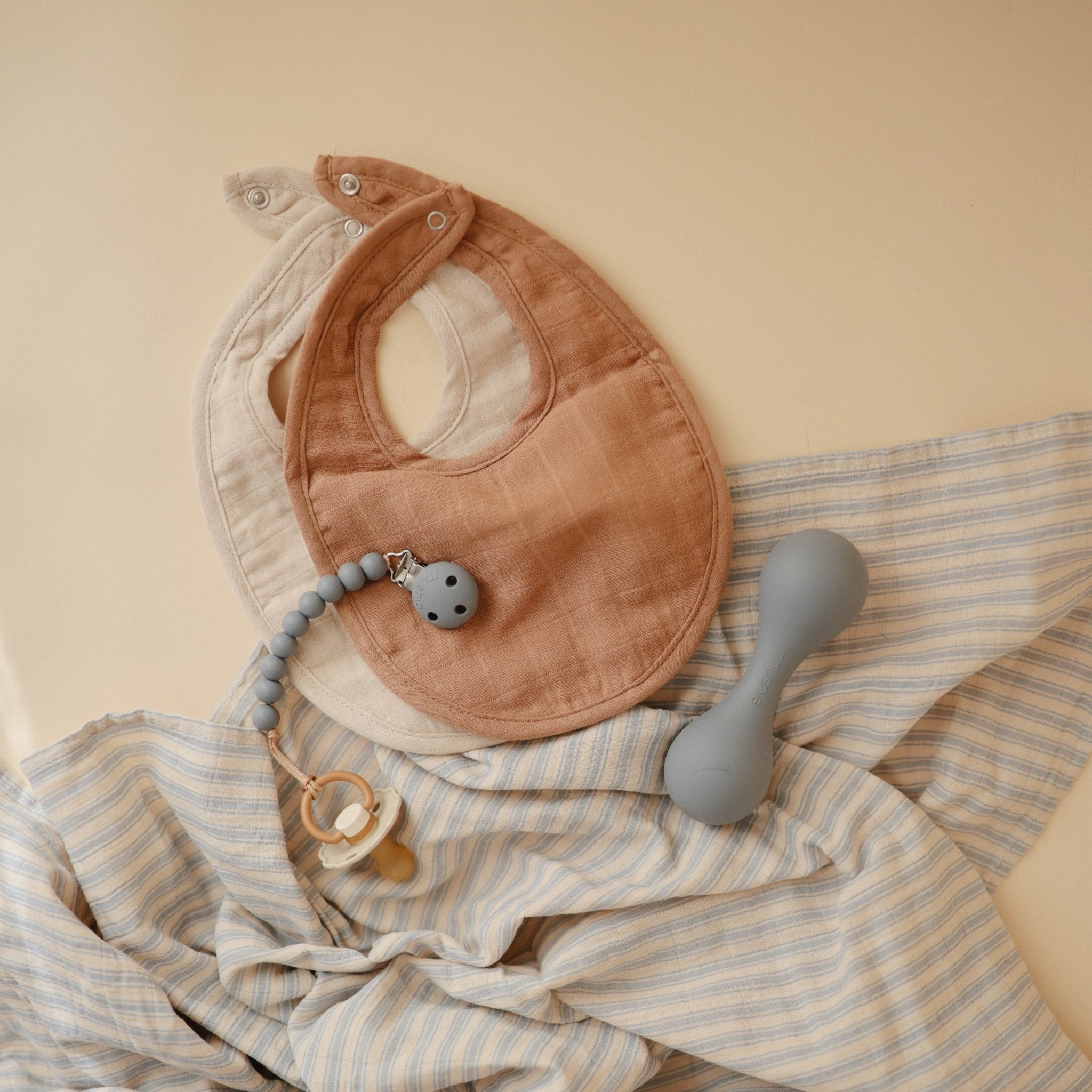 Mushie Muslin Bib 2 Pack, -- ANB Baby