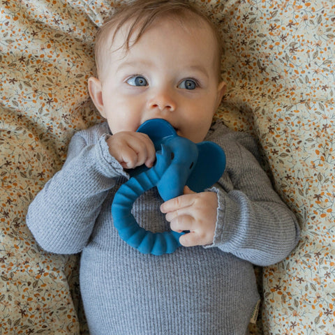 Natruba Elephant Teether, Blue, -- ANB Baby