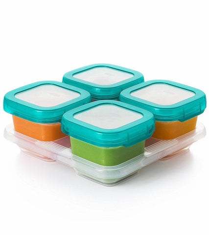 OXO TOT Baby Blocks Freezer Storage Containers - 6 Oz - TEAL, -- ANB Baby