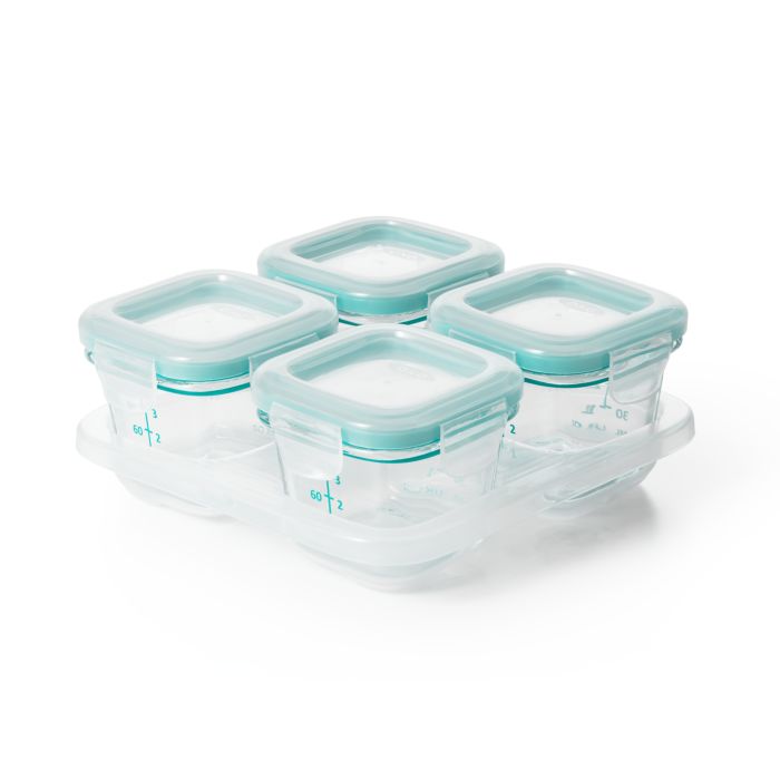 OXO Tot Glass Baby Blocks, 4 Oz, Teal, -- ANB Baby