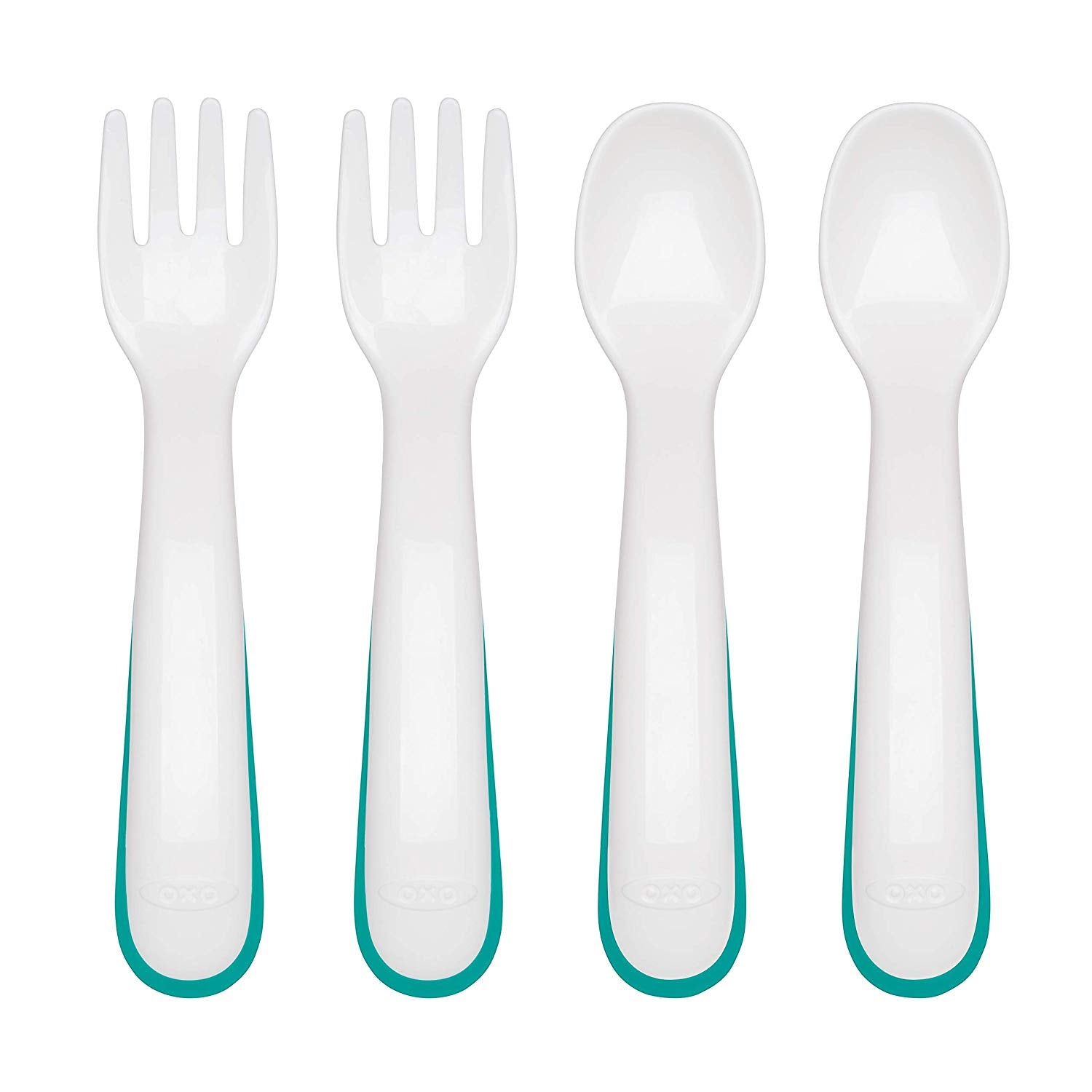 OXO TOT Plastic Fork And Spoon Training Set, -- ANB Baby