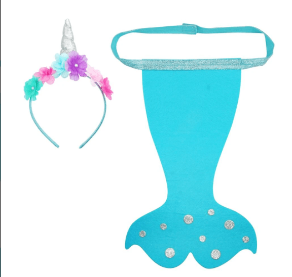 Pink Poppy Narwhal Headband & Tail Set, -- ANB Baby