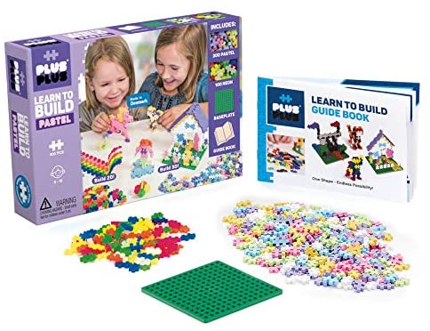 Plus-Plus Learn to Build Pastel Color Mix Puzzle Blocks, 400 Piece, -- ANB Baby