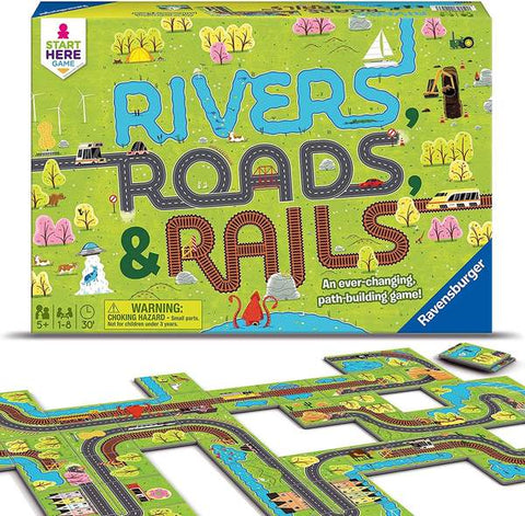 Ravensburger Start Here Game: Rivers, Roads & Rails, -- ANB Baby