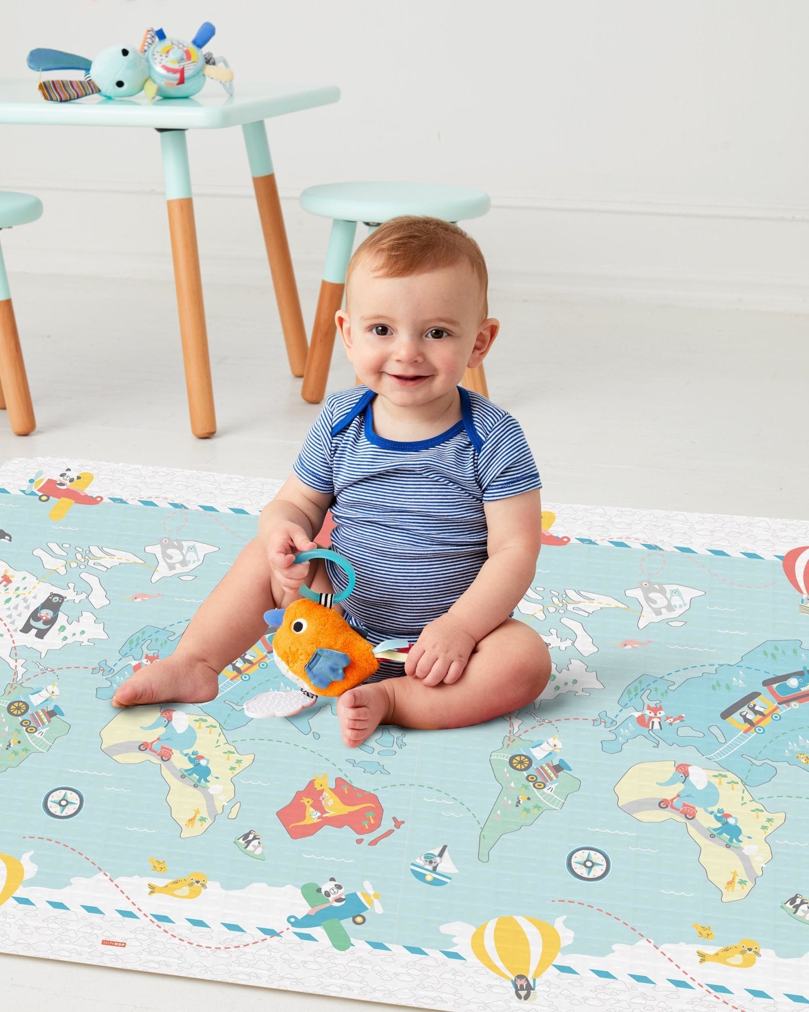 Skip Hop Reversible Playmat, Little Travelers / Herringbone, -- ANB Baby