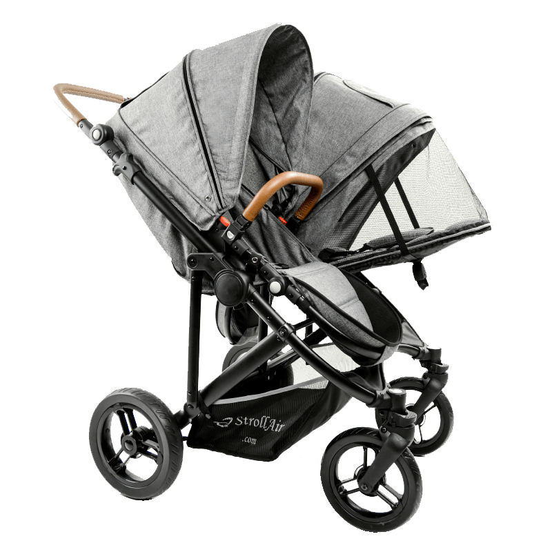 StrollAir Twin Way Twin Stroller/Double Stroller - Denim Slate, -- ANB Baby