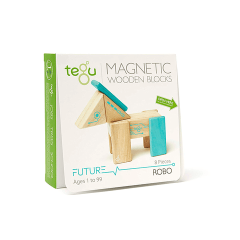 Tegu Robo Magnetic Wooden Block Set, 8 Pieces, -- ANB Baby