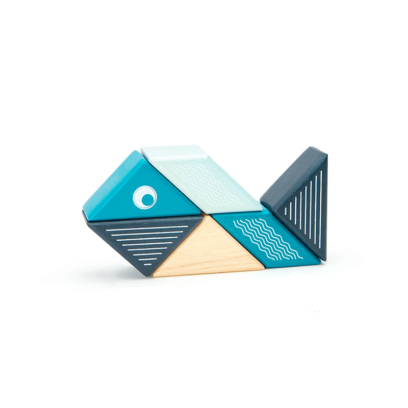 Tegu Travel Pal Magnetic Wooden Block Set 6-Piece, -- ANB Baby