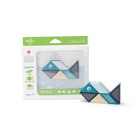 Tegu Travel Pal Magnetic Wooden Block Set 6-Piece, -- ANB Baby