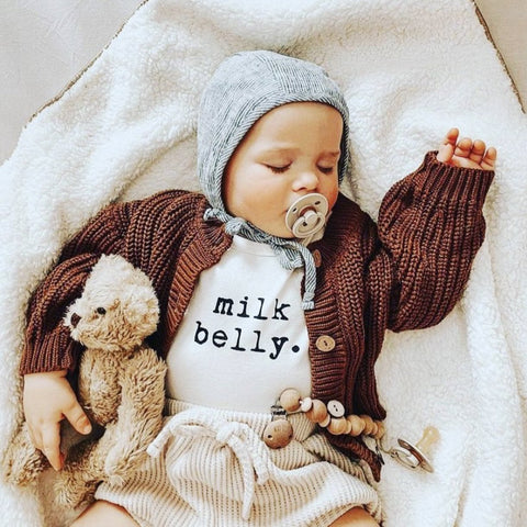 Tenth & Pine Milk Belly Organic Cotton Onesie, -- ANB Baby