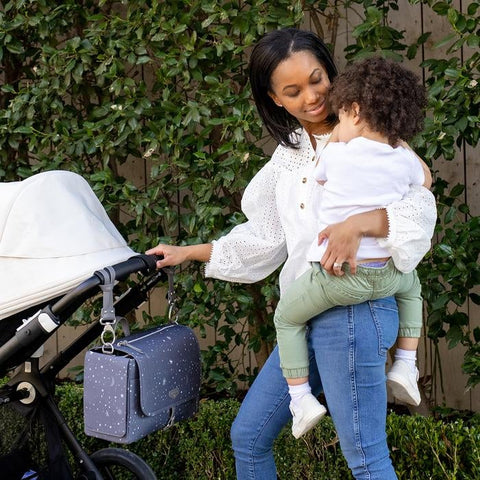 Twelvelittle On-the-Go Stroller Caddy Bag, Grey Twinkle Print, -- ANB Baby