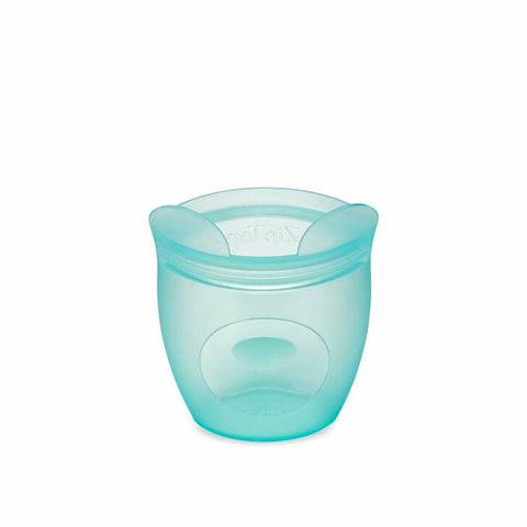 Zip Top Reusable Baby + Kid Snack Containers 100% Silicone, Teal Bear, -- ANB Baby